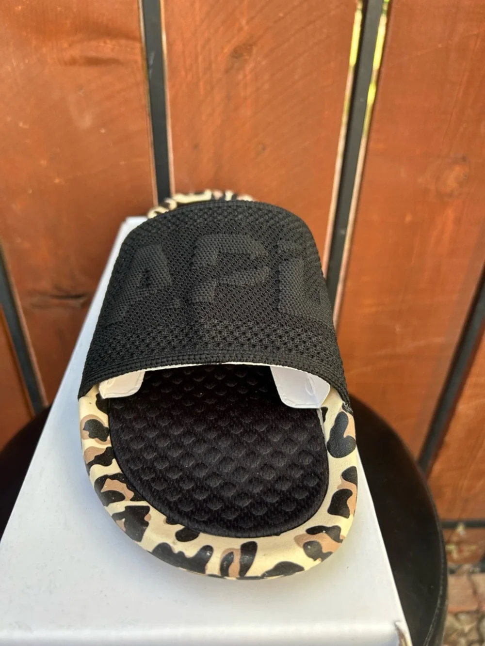 APL Big Logo TechLoom Slides black/leopard size 11 Men's